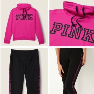 XL Victoria Secret PINK Fuschia Cowlneck outfit